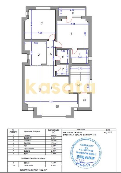 Mosilor, 3 camere, et. 2, 2 bai, 95.2 mp utili